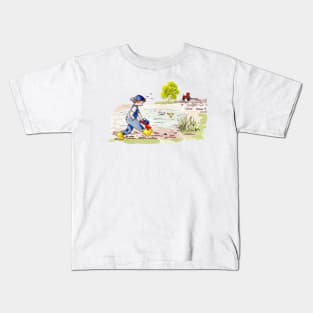 Adventures of a Child playing on the farm. Kids T-Shirt